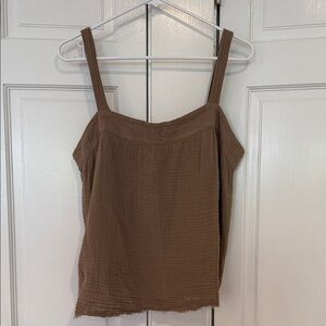 Michael Stars Brown Cotton Gauze Cami Tank